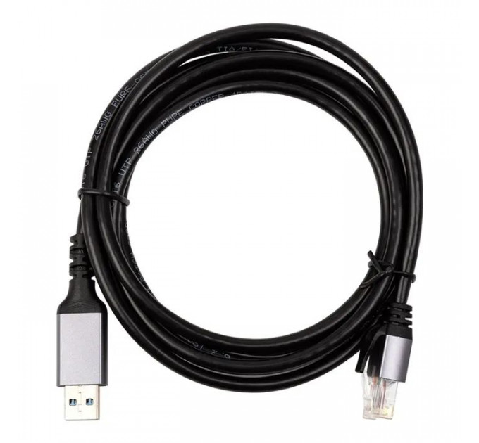 Дата кабель USB AM to RJ45 Ethernet 2.0m CAT6 UTP PowerPlant (CA914982)