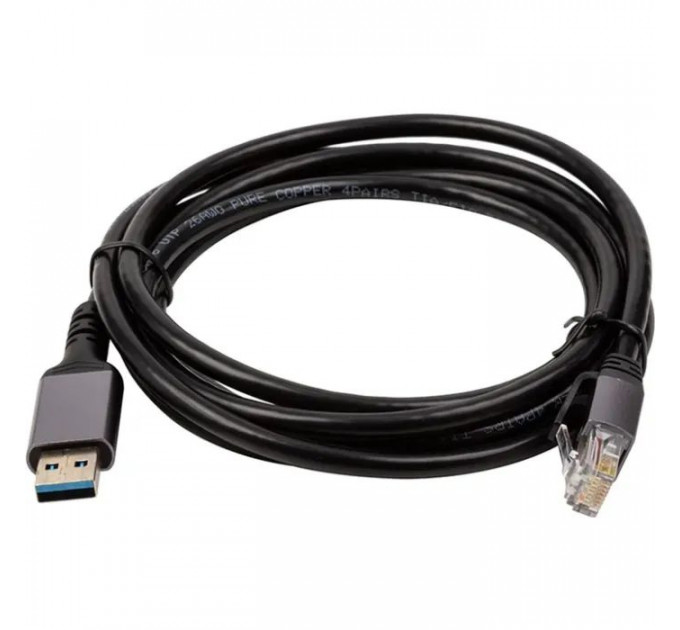 Дата кабель USB AM to RJ45 Ethernet 2.0m CAT6 UTP PowerPlant (CA914982)