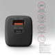 Зарядний пристрій AXAGON 1xUSB QC3.0 + 1xUSB-C PD20W black (ACU-PQ20)
