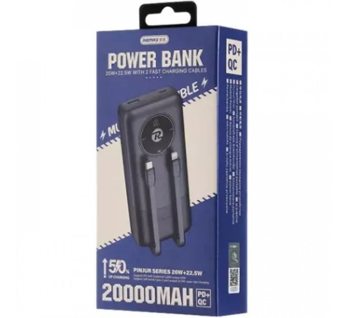 Батарея універсальна Remax 20000mAh, 22.5W, Black (RPP-38 \/ 45364)
