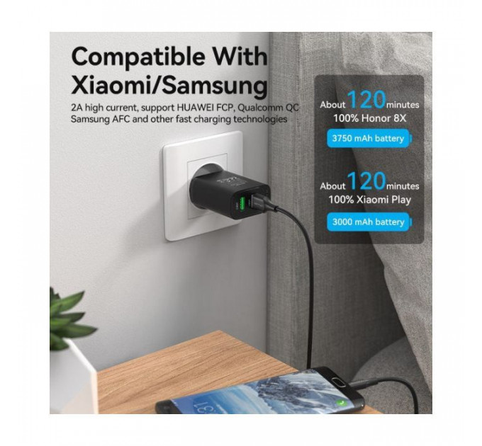 Дата кабель USB 2.0 AM to Micro 5P 2.0m black VENTION (CTIBH)