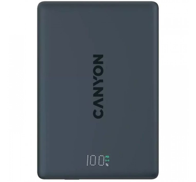 Батарея универсальная Canyon 5000mAh OnPower 500 PD20W Magnetic Wireless MagSafe Black (CNS-CPB500B)