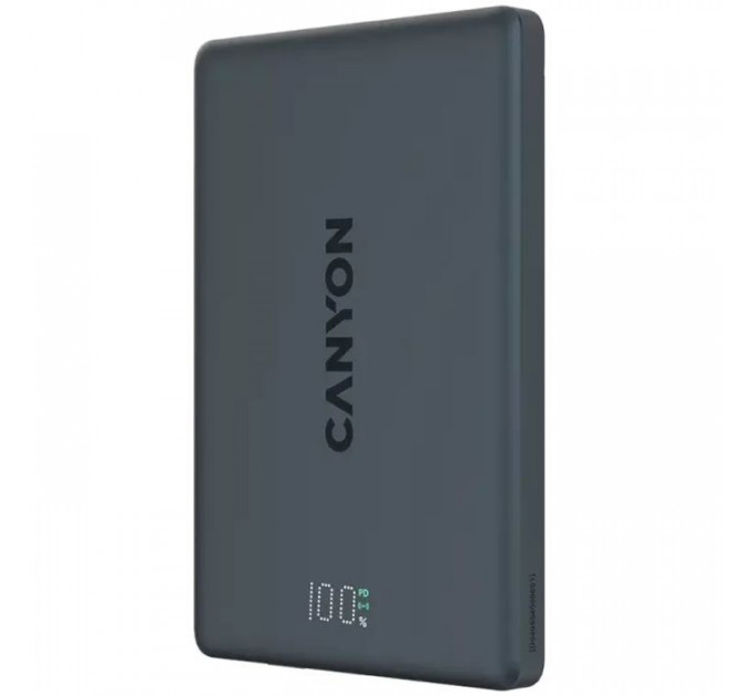 Батарея универсальная Canyon 5000mAh OnPower 500 PD20W Magnetic Wireless MagSafe Black (CNS-CPB500B)