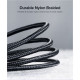 Дата кабель USB 2.0 AM to USB-C 0.25m 3A aluminum braid nickel plating black Ugreen (60124)