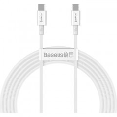 Дата кабель USB-C to USB-C 2.0m 100W white Baseus (CATYS-C02)