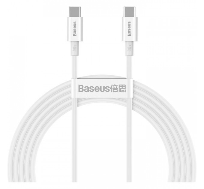 Дата кабель USB-C to USB-C 2.0m 100W white Baseus (CATYS-C02)
