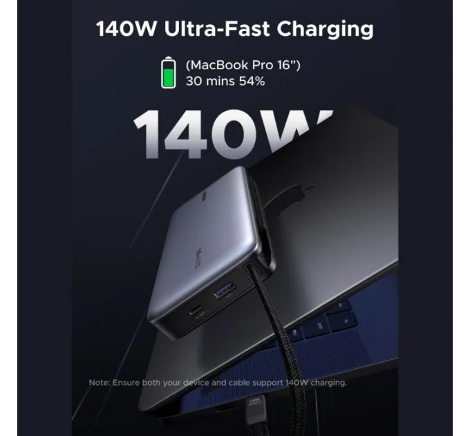Батарея універсальна Ugreen 25000mAh 165W DualCable (PB552 55995B)