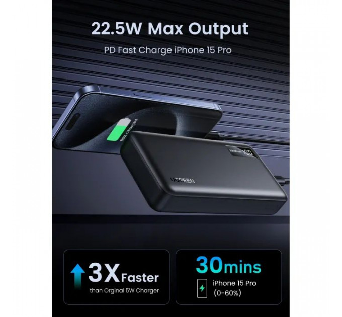 Батарея універсальна Ugreen 20000mAh 20W Two-way Fast Charging (PB312 25683)