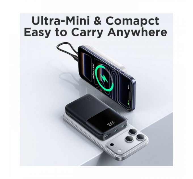 Батарея универсальная JOYROOM 10000mAh 22,5W PD, QC/3.0, 2*USB-A, USB-C In/Out, MicroUSB in, Black (JR-QP191)