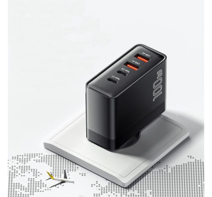 Зарядний пристрій 2xUSB-C + 2xUSB 100W Essager (ECT2CA-QYB01-Z)