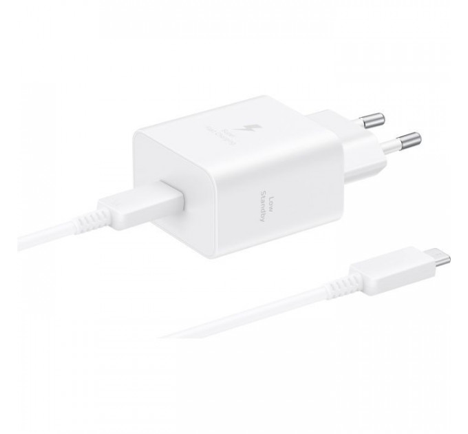 Зарядное устройство для Samsung USB-C 45W + cable USB-C to USB-C white (EP-T4511XWEGEU)