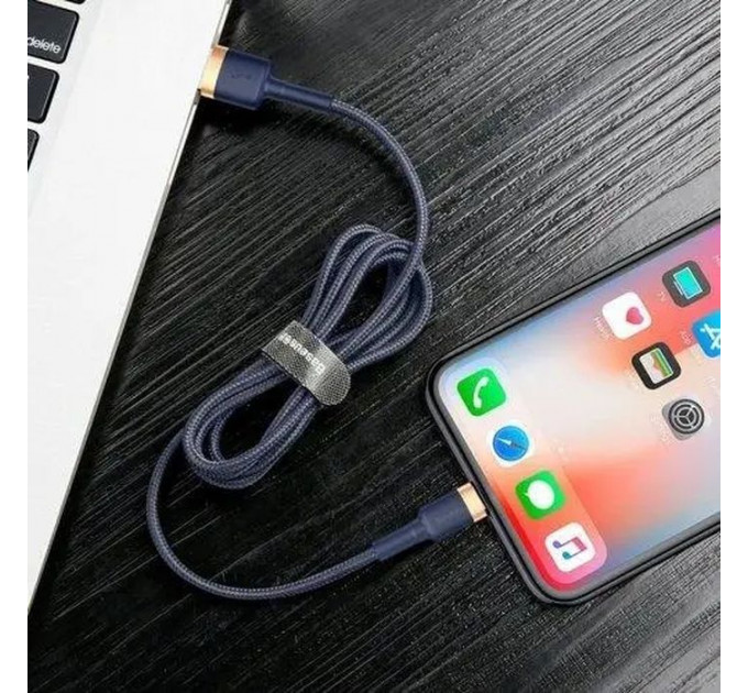 Дата кабель USB 2.0 AM to Lightning 2.0m 1.5A Cafule gold+blue Baseus (CALKLF-CV3)