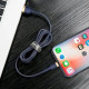 Дата кабель USB 2.0 AM to Lightning 2.0m 1.5A Cafule gold+blue Baseus (CALKLF-CV3)
