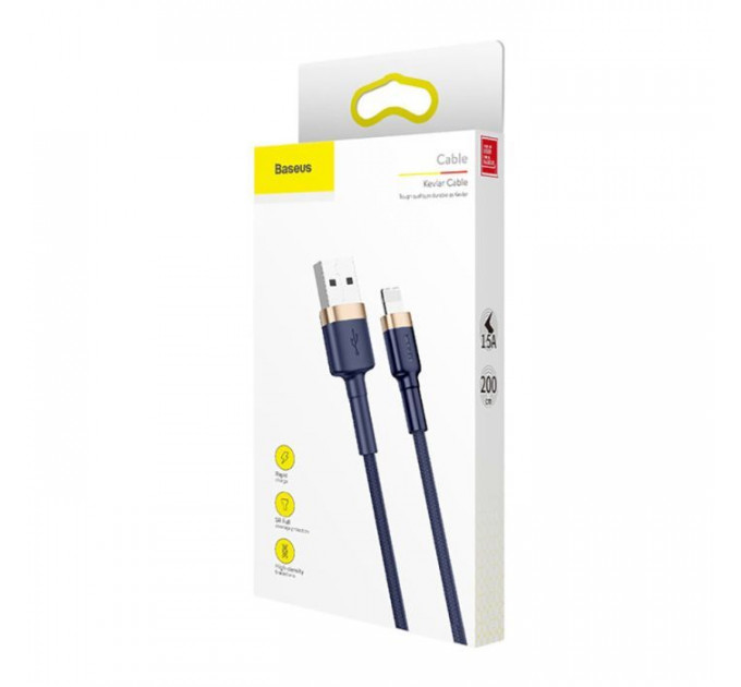 Дата кабель USB 2.0 AM to Lightning 2.0m 1.5A Cafule gold+blue Baseus (CALKLF-CV3)