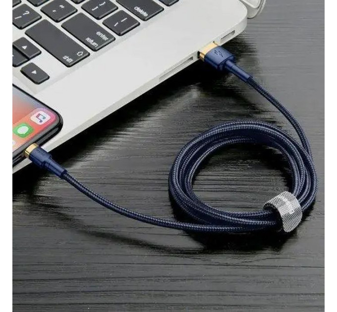Дата кабель USB 2.0 AM to Lightning 2.0m 1.5A Cafule gold+blue Baseus (CALKLF-CV3)