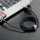 Дата кабель USB 2.0 AM to Lightning 2.0m 1.5A Cafule gold+blue Baseus (CALKLF-CV3)