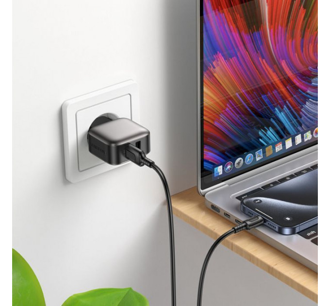 Зарядний пристрій BOROFONE 2xUSB BAS51A black (6941991116100)