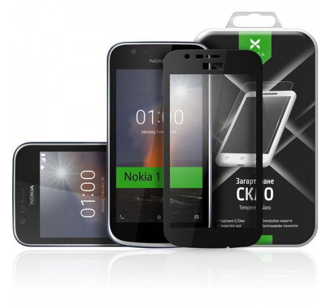 Стекло защитное Vinga для Nokia 1 Black (VTPGS-N1B)