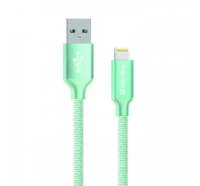 Дата кабель USB 2.0 AM to Lightning 1.0m mint ColorWay (CW-CBUL004-MT)