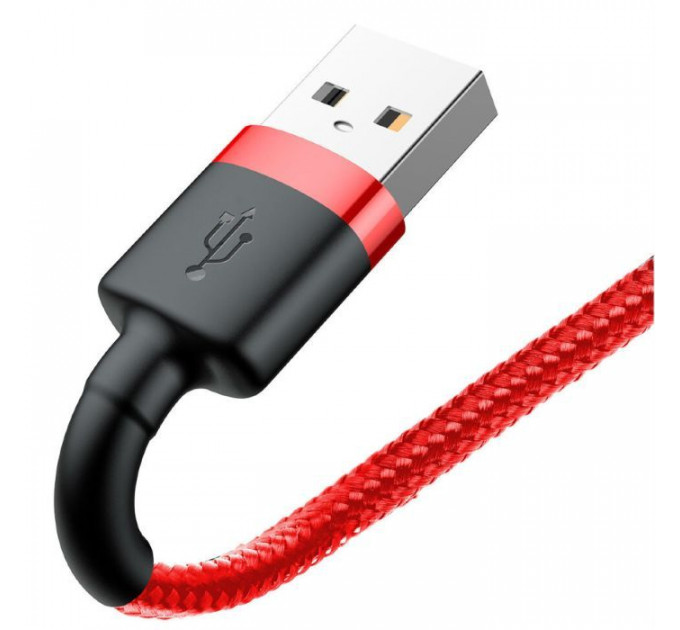 Дата кабель USB 2.0 AM to Lightning 1.0m Cafule 2.4A red+red Baseus (CALKLF-B09)
