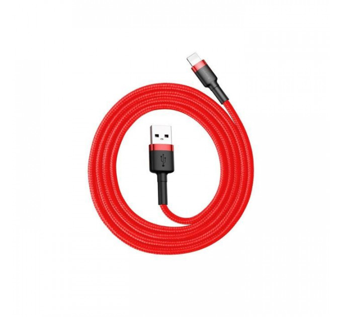 Дата кабель USB 2.0 AM to Lightning 1.0m Cafule 2.4A red+red Baseus (CALKLF-B09)