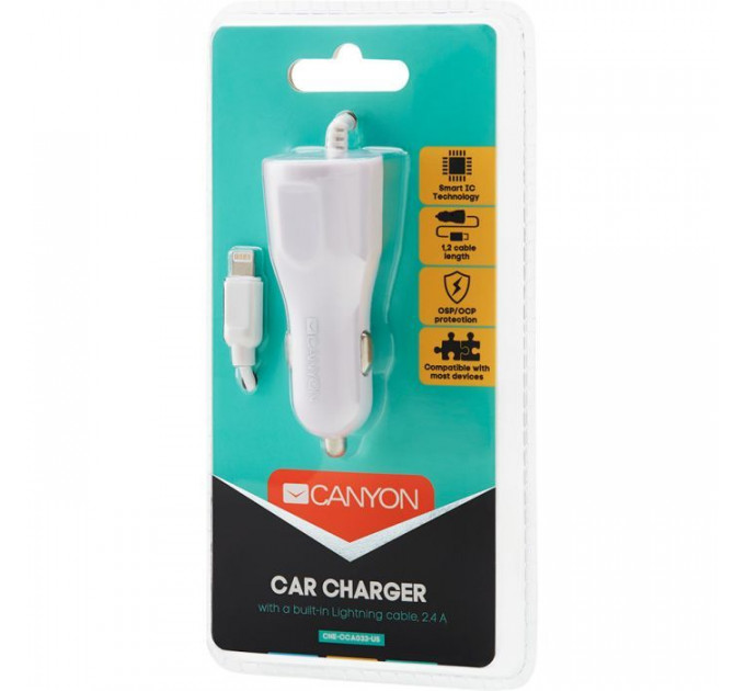 Зарядное устройство для Canyon 1xUSB car adapter (CNE-CCA033W)