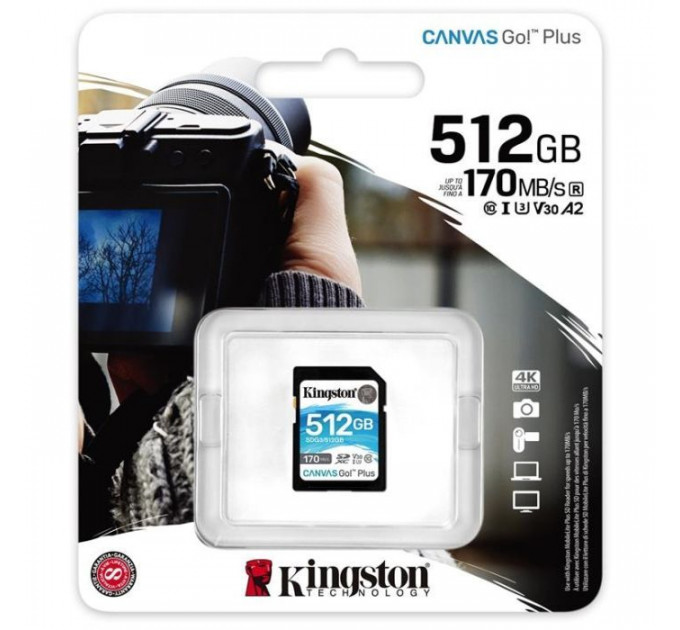 Карта памяти Kingston 512GB SDXC 10 UHS-I U3 Canvas Go Plus (SDG3\/512GB)