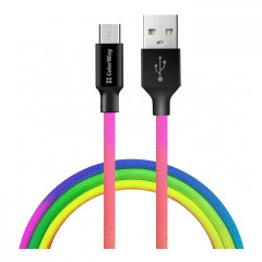 Дата кабель USB 2.0 AM to Micro 5P 1.0m multicolor ColorWay (CW-CBUM017-MC)