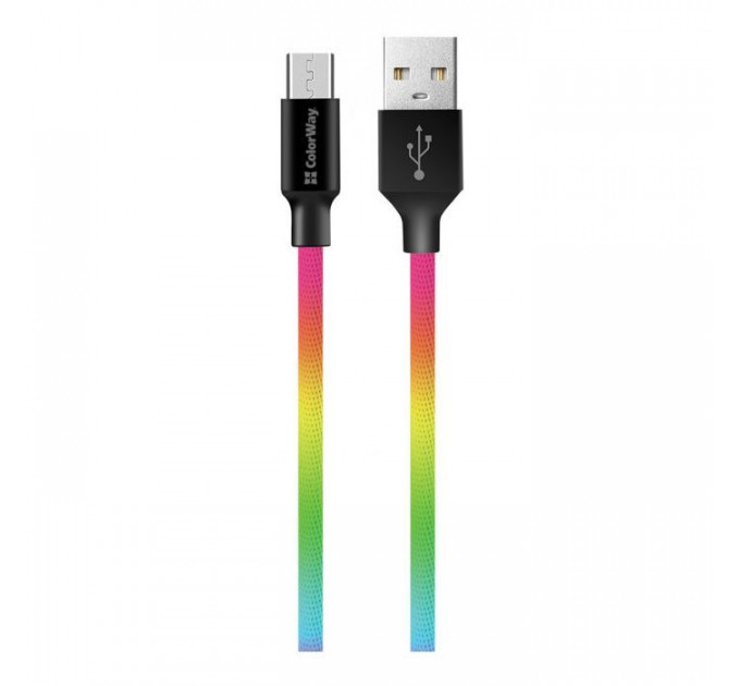 Дата кабель USB 2.0 AM to Micro 5P 1.0m multicolor ColorWay (CW-CBUM017-MC)