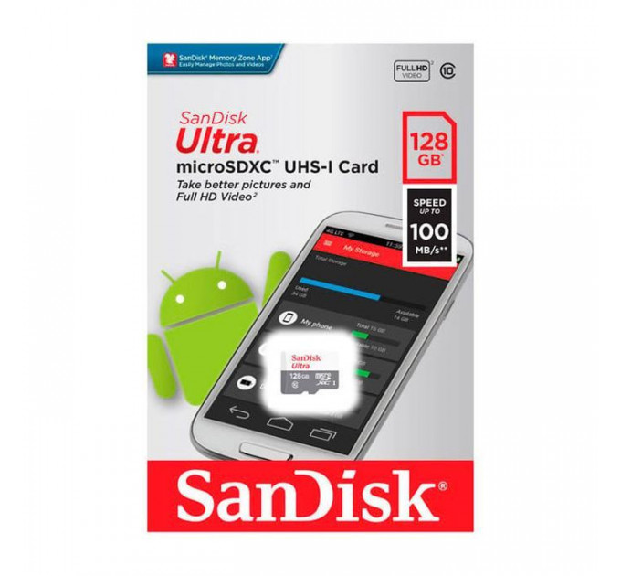 Карта пам/'яті SanDisk 128GB microSD class 10 Ultra Light (SDSQUNR-128G-GN6MN)