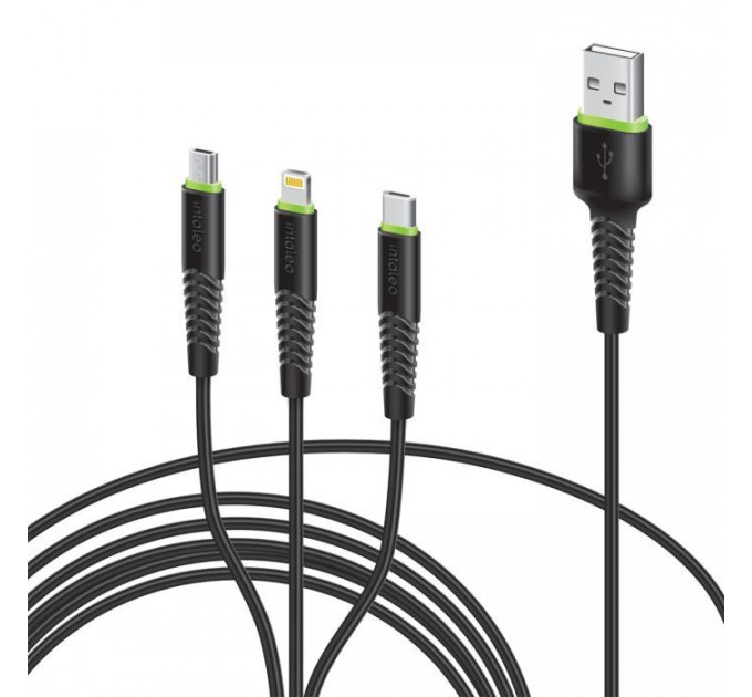 Дата кабеля USB 2.0 AM to Lightning + Micro 5P + USB-C 1.4m CBFLEXU1 bl Intaleo (1283126487521) Дата кабеля USB 2.0 AM to Lightning + Micro 5P + USB-C 1.4m CBFLEXU1 bl Intaleo (1283126487521)