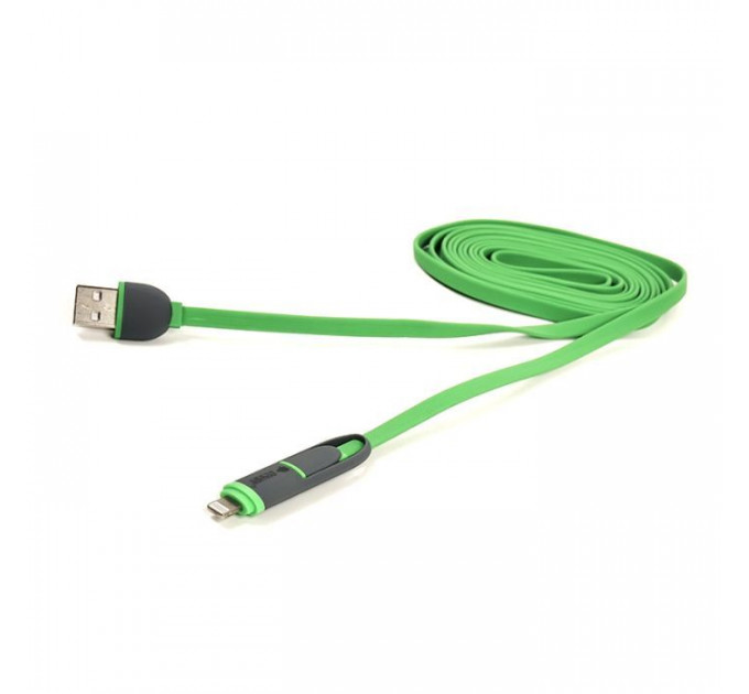 Дата кабель USB 2.0 AM to Lightning + Micro 5P 2.0m 2A flat green PowerPlant (CA910502) Дата кабель USB 2.0 AM to Lightning + Micro 5P 2.0m 2A flat green PowerPlant (CA910502)