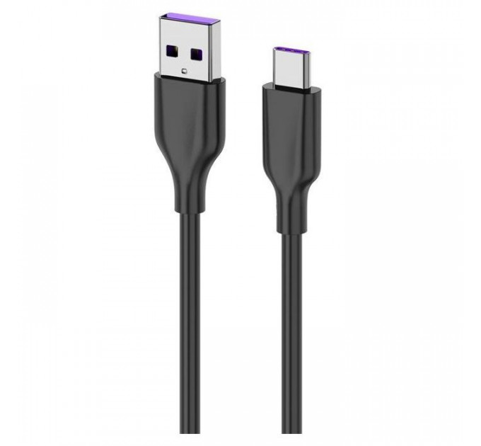Дата кабель USB 2.0 AM to USB-C 1.0m Glow black 2E (2E-CCAC-BL)