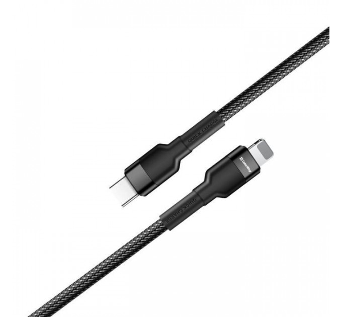 Дата кабель USB-C to Lightning 0.3m 3А black ColorWay (CW-CBPDCL054-BK)