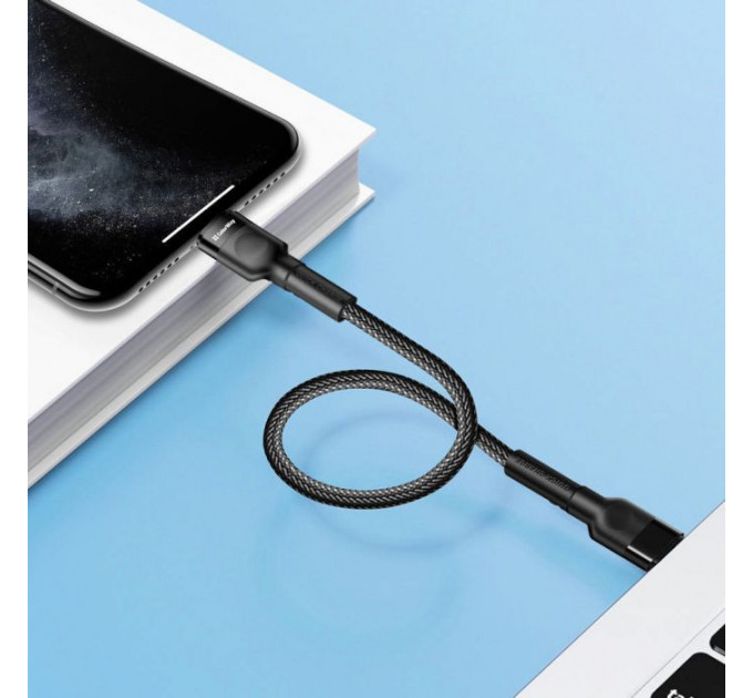 Дата кабель USB-C to Lightning 0.3m 3А black ColorWay (CW-CBPDCL054-BK)