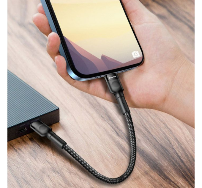 Дата кабель USB-C to Lightning 0.3m 3А black ColorWay (CW-CBPDCL054-BK)