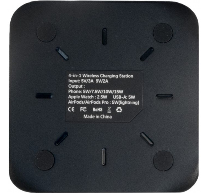 Зарядний пристрій Extradigital 4-in-1 Wireless charging for iPhone \/ iWatch \/ Airpods (W8) Black (CWE1533)