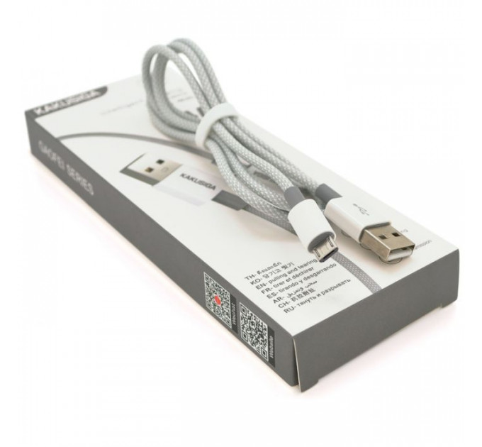 Дата кабель USB 2.0 AM to Micro 5P 1.0m KSC-723 GAOFEI Gray 2.4A iKAKU (KSC-723-MGr)