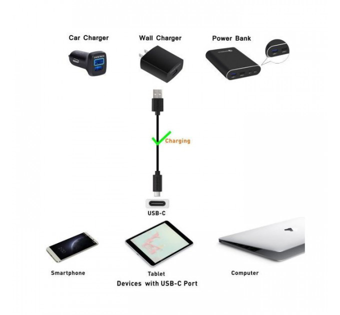 Дата кабеля USB 2.0 AM to USB-C 1.0m Choetech (AC0002)