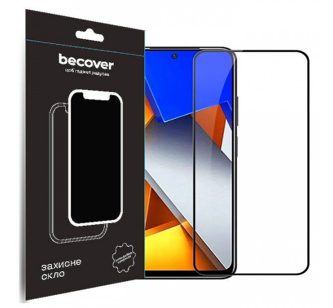 Стекло защитное BeCover Poco M4 Pro 4G Black (708590)