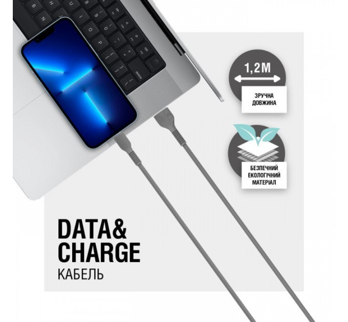 Дата кабель USB 2.0 AM to USB-C 1.2m Black ACCLAB (1283126518232)