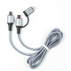 Дата кабель USB-C to USB-C\/Lightning 1.0m gray Dengos (NTK-TC-TCL-GREY)