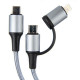 Дата кабель USB-C to USB-C\/Lightning 1.0m gray Dengos (NTK-TC-TCL-GREY)