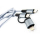 Дата кабель USB-C to USB-C\/Lightning 1.0m gray Dengos (NTK-TC-TCL-GREY)