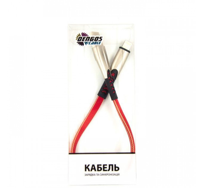 Дата кабель USB 2.0 AM to Lightning 0.25m red Dengos (PLS-L-SHRT-PLSK-RED)