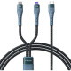 Дата кабель USB-C to USB-C + Lightning 1.3m Azeada 27W\/100W black Proda (PD-B73th-BK)