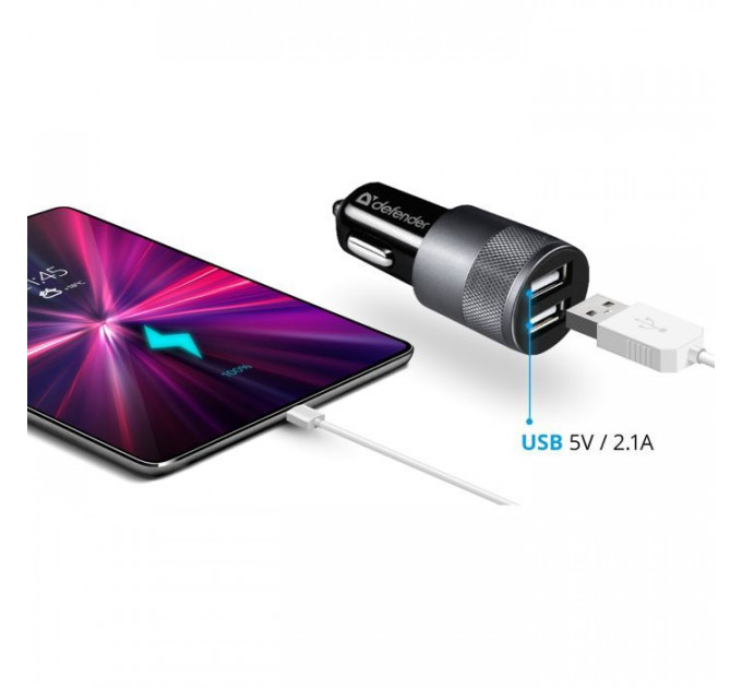 Зарядний пристрій Defender 2xUSB 12W (2xUSB-A) 2.1A UCA-21 (83821)