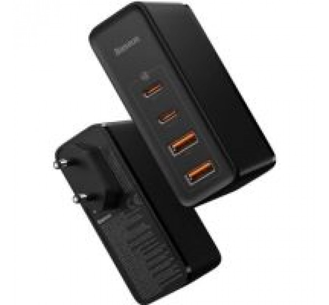 Зарядний пристрій Baseus 2xUSB 100W GaN (2xUSB-C+2xUSB-A) black (CCGAN2P-L01)