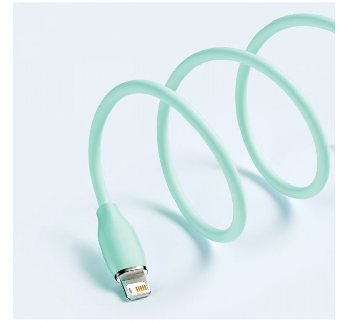 Дата кабель USB 2.0 AM to Lightning 2.0m 2.4A Jelly Liquid Silica Gel Green Baseus (CAGD000106)