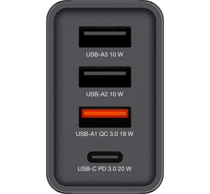 Зарядний пристрій Verbatim USB 30W PD3.0 4-ports black (49700)